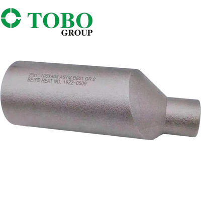 اتصالات لوله فورج شده فولاد آلیاژی تیتانیوم ASTM B861 GR2 2 اینچ x 1 اینچ SCH10S x SCH40S نوک سینه آلیاژ تیتانیوم Swage
