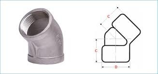 ASME B16.11 مواد قابل تنظیم آرنج رشته ای مانند فولاد کربن فولاد ضد زنگ NPS1/2 &quot;-60&quot; تحویل سریع MOQ کم