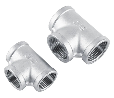 ASME B16.9 تی رشته ای اندازه های متغیر از NPS1/2 "-60" تحویل سریع MOQ کم مواد سفارشی مانند فولاد کربن فولاد ضد زنگ