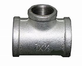 اتصالات لوله فولادی سه طرفه گالوانیزه اتصالات لوله کشی لوله آب 1 اینچ 4 دقیقه و 6 دقیقه DN15