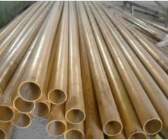 لوله های برنجی UNS C-27200 قرمز. 9.52 x 0.70 میلی‌متر سخت متوسط ​​طبق ASTM B-135 روی میله‌های 5800 میلی‌متری