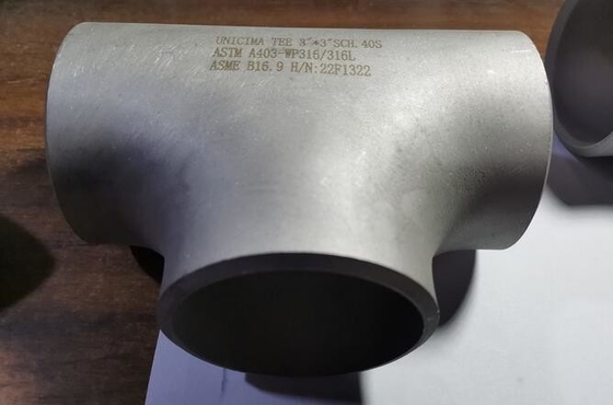 سه راهی صاف جوش لب به لب بدون درز 3 اینچی* 3 اینچی SCH-40S ASTM A403-WP316/316L ASME B16.9