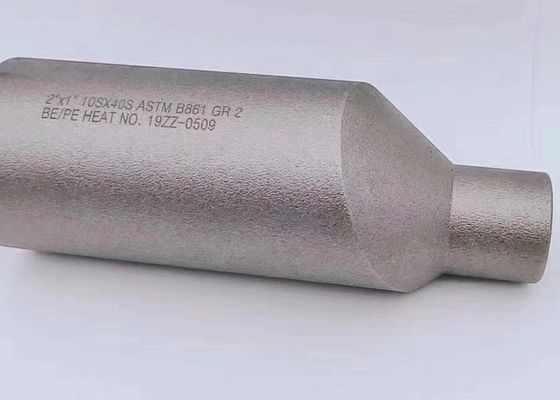 2 اینچ × 1 اینچ BE/PE ASTM B861 GR2 تیتانیوم Ti2 Eccentric Swage Nipple B16.11